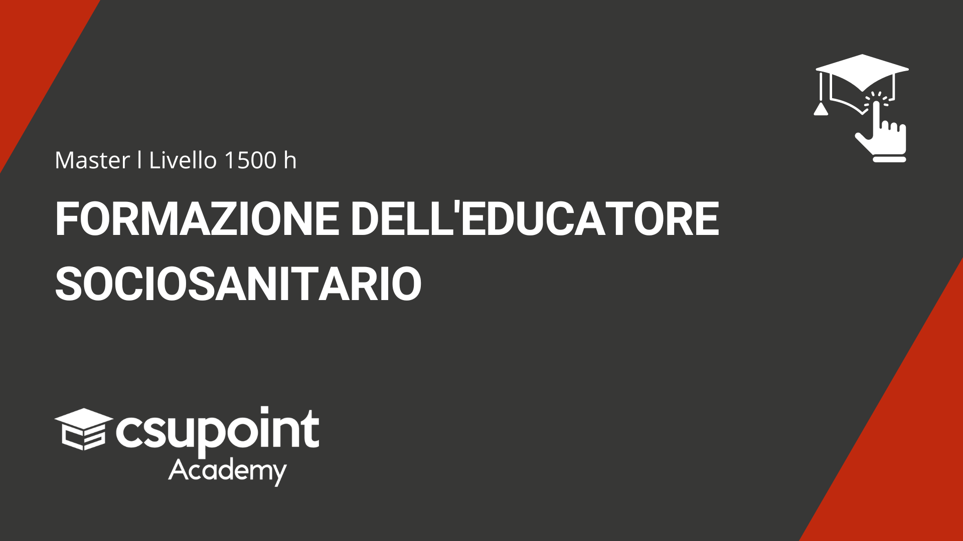 Master in Formazione dell'educatore sociosanitario