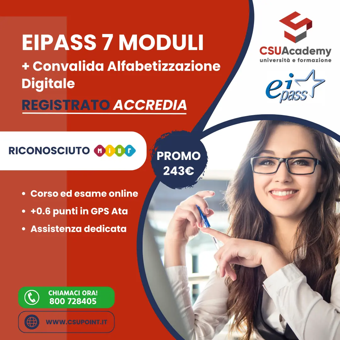 Eipass 7 moduli + convalida online